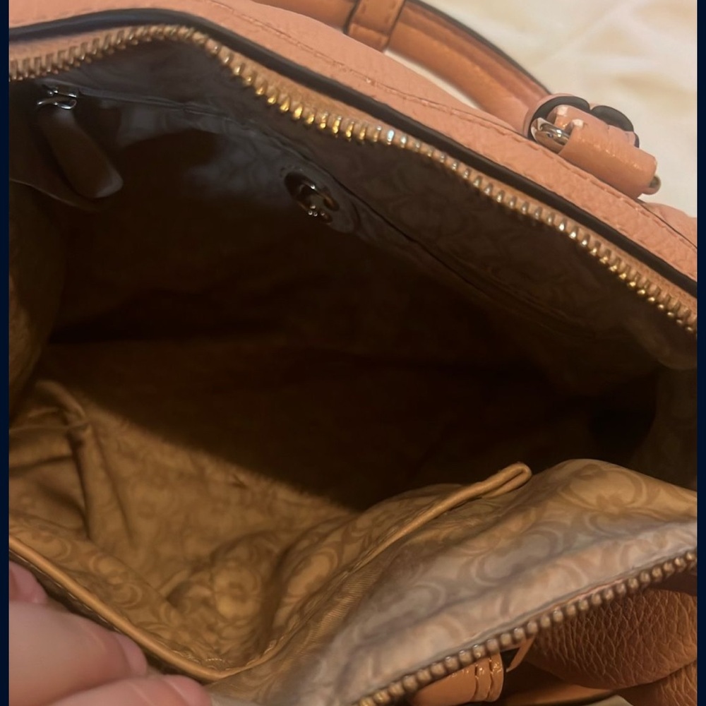 Charming Charlie Tan Satchel with Classic Design